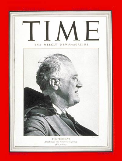 TIME Magazine Cover: Franklin D. Roosevelt -- Nov. 29, 1943