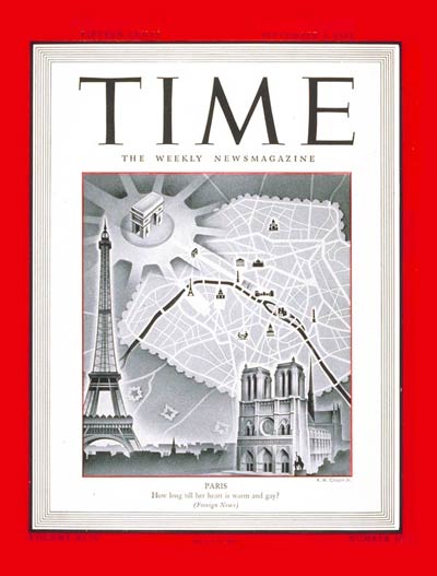 TIME Magazine Cover: Paris -- Sep. 4, 1944