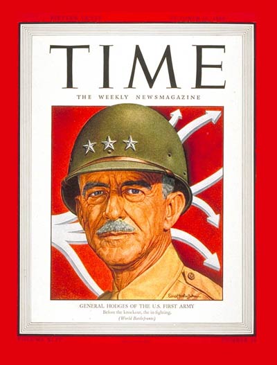 TIME Magazine Cover: Lt. General Hodges -- Oct. 16, 1944
