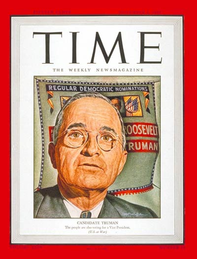 TIME Magazine Cover: Harry S. Truman -- Nov. 6, 1944