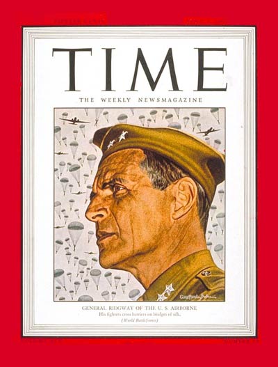 TIME Magazine Cover: Maj. Gen. Ridgway -- Apr. 2, 1945