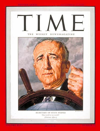 TIME Magazine Cover: James F. Byrnes -- Sep. 17, 1945