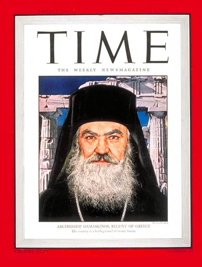 TIME Magazine Cover: Archbishop Damaskinos -- Oct. 1, 1945