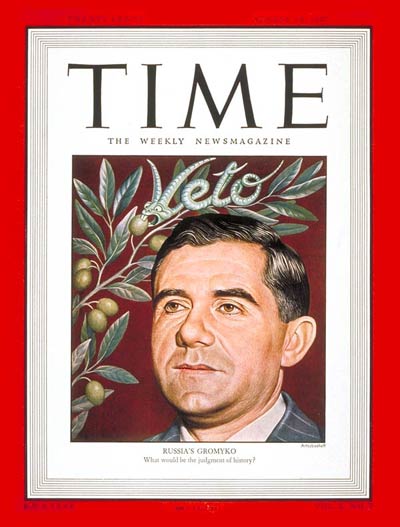 TIME Magazine Cover: Andrei A. Gromyko -- Aug. 18, 1947