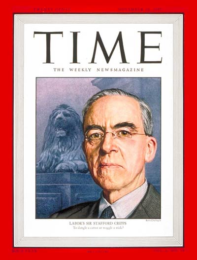 TIME Magazine Cover: Sir Stafford Cripps -- Nov. 10, 1947
