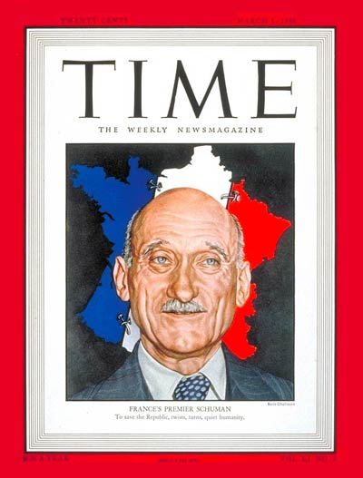 TIME Magazine Cover: Robert Schuman -- Mar. 1, 1948