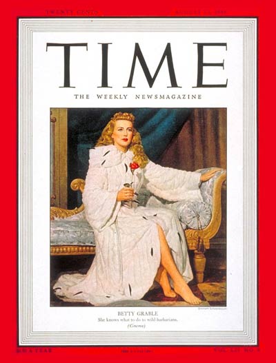 TIME Magazine Cover: Betty Grable -- Aug. 23, 1948