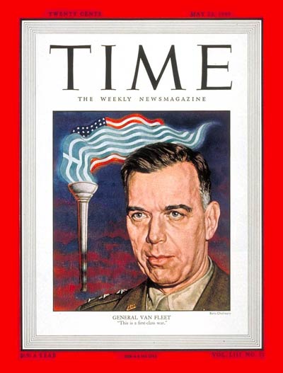 TIME Magazine Cover: Lt. General Van Fleet -- May 23, 1949