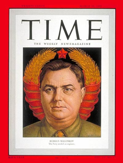 TIME Magazine Cover: Gregory M. Malenkov -- Mar. 20, 1950
