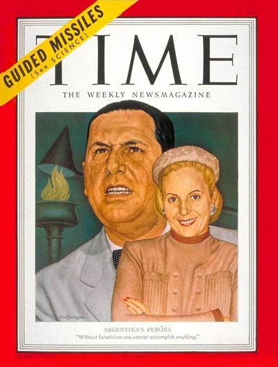 TIME Magazine Cover: Juan and Eva Peron -- May 21, 1951