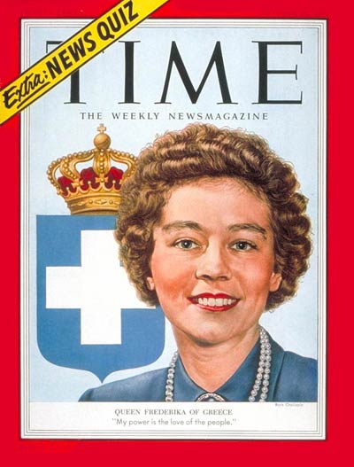 TIME Magazine Cover: Queen Frederika -- Oct. 26, 1953
