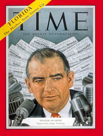 TIME Magazine Cover: Sen. Joseph McCarthy -- Mar. 8, 1954