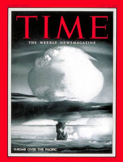 Mushroom cloud from 1952 American H-bomb test over the Marshall Islands