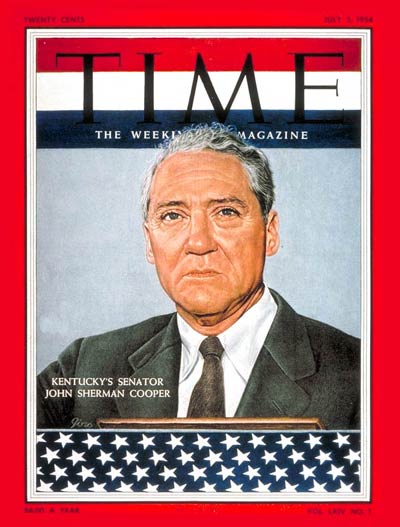 TIME Magazine Cover: Sen. John S. Cooper -- July 5, 1954