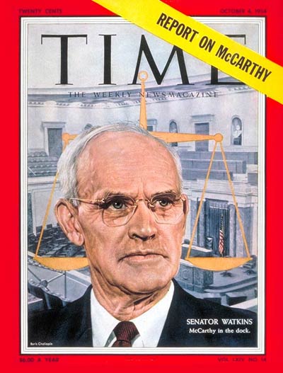 TIME Magazine Cover: Sen. Arthur Watkins -- Oct. 4, 1954