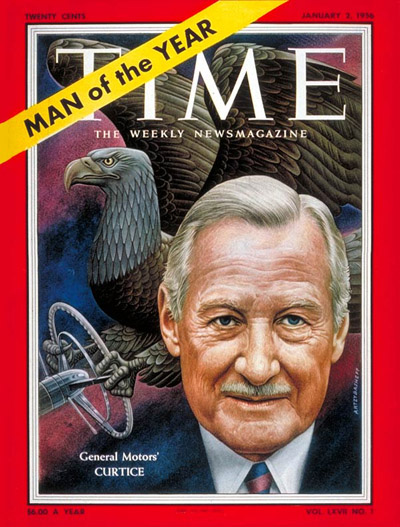 TIME Magazine Cover: Harlow Curtice, Man  the Year -- Jan. 2, 1956