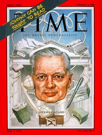 TIME Magazine Cover: Sherman Adams -- Jan. 9, 1956