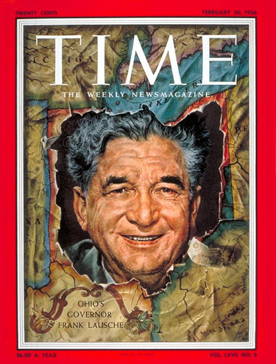 TIME Magazine Cover: Gov. Frank Lausche -- Feb. 20, 1956