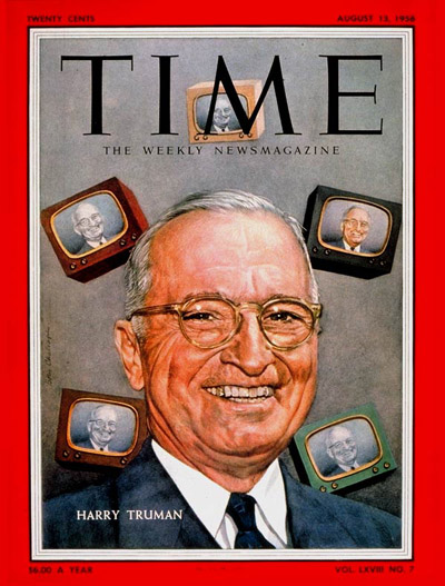 TIME Magazine Cover: Harry Truman -- Aug. 13, 1956
