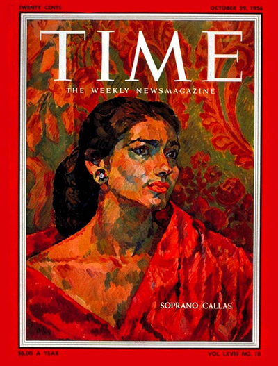 TIME Magazine Cover: Maria Callas -- Oct. 29, 1956