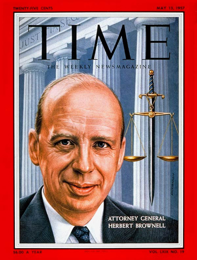 TIME Magazine Cover: Herbert Brownell Jr. -- May 13, 1957