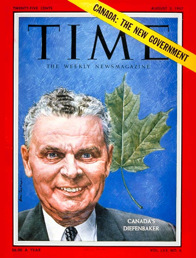 TIME Magazine Cover: John Diefenbaker -- Aug. 5, 1957
