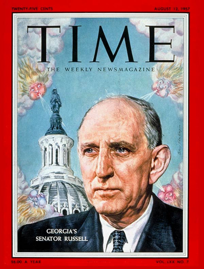 TIME Magazine Cover: Sen. Richard Russell -- Aug. 12, 1957