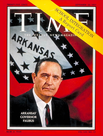 TIME Magazine Cover: Gov. Orval Faubus -- Sep. 23, 1957