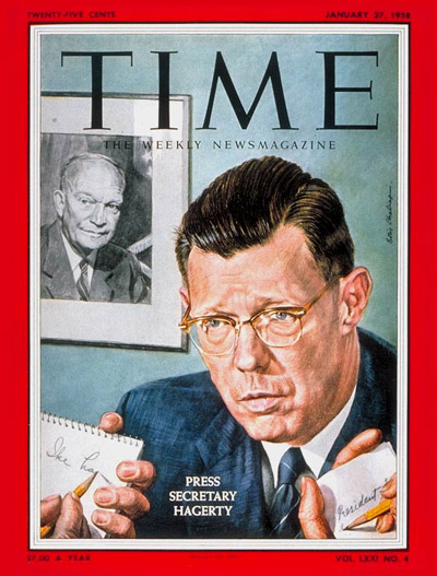 TIME Magazine Cover: James Hagerty -- Jan. 27, 1958