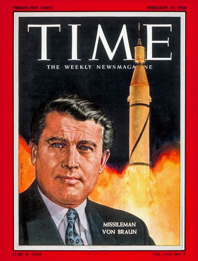 TIME Magazine Cover: Wernher von Braun -- Feb. 17, 1958