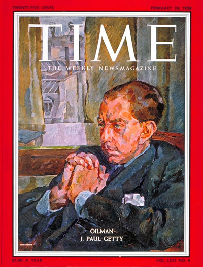 TIME Magazine Cover: J. Paul Getty -- Feb. 24, 1958