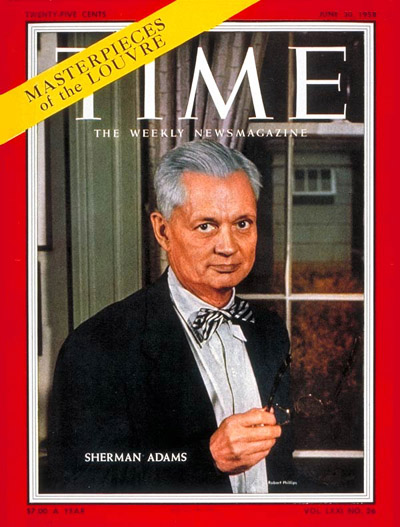 TIME Magazine Cover: Sherman Adams -- June 30, 1958