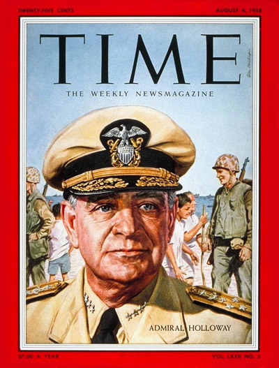 TIME Magazine Cover: Adm. James Holloway -- Aug. 4, 1958