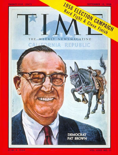 TIME Magazine Cover: Edmund Brown -- Sep. 15, 1958