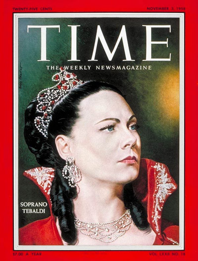 TIME Magazine Cover: Renata Tebaldi -- Nov. 3, 1958