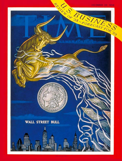 TIME Magazine Cover: Wall Street Bull -- Dec. 29, 1958