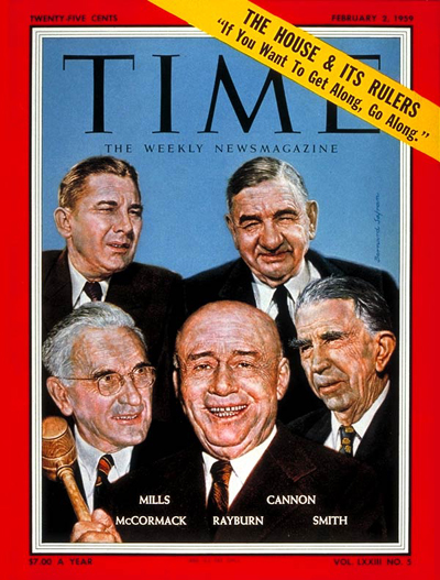 Clockwise from top left: Wilbur Mills, Clarence Cannon, Howard W. Smith, Samuel Rayburn & John W. McCormack.