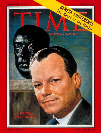 Brandt 1970 Time Chancellor Willy Brandt Germany Solo Cover D'Origine De Encadrer 