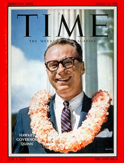 TIME Magazine Cover: Gov. William Quinn -- Aug. 10, 1959