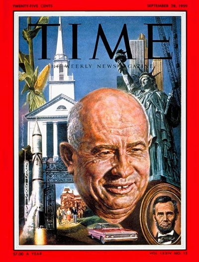 Sept 28 Nikita Khrushchev on cover VG 1959 TIME Magazine 