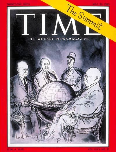 The Big Four: Dwight Eisenhower, Harold Macmillan, Charles de Gaulle, Nikita Khrushchev.