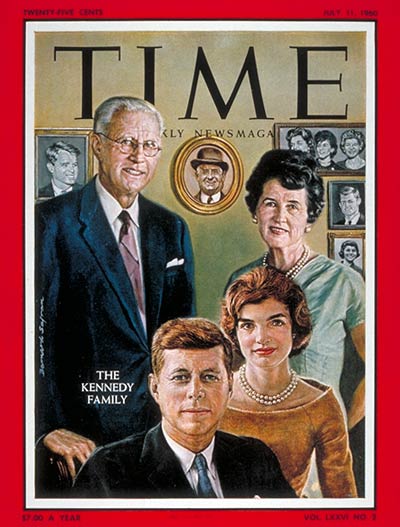 Joseph P. Kennedy Sr. his wife Rose, Jacqueline Kennedy & her husband, Presidential candidate Sen. John F. Kennedy Jr.