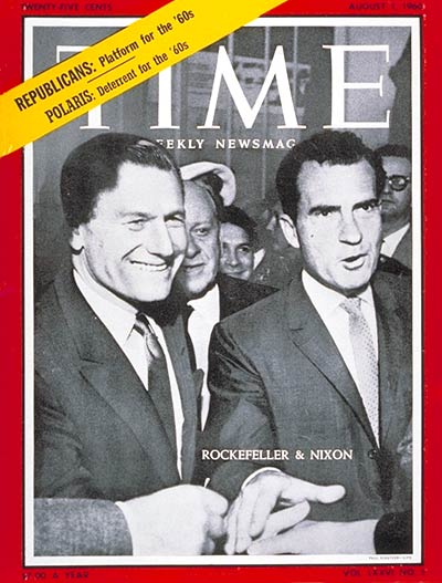 TIME Magazine Cover: Nelson Rockefeller, Richard M. Nixon -- Aug. 1, 1960