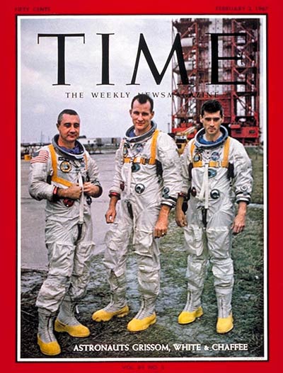 Astronauts Gus Grissom, Ed White & Roger Chaffee.