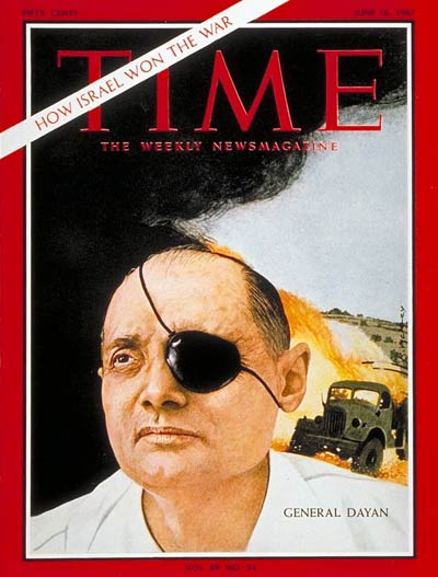 Israeli Gen. Moshe Dayan done from a picture taken by the late photojournalist Paul Schutzer.