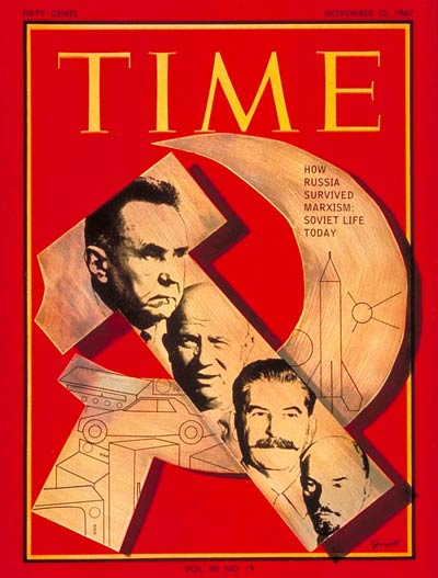 TIME Magazine Cover: Kosygin, Khrushchev, Stalin and Lenin -- Nov. 10, 1967