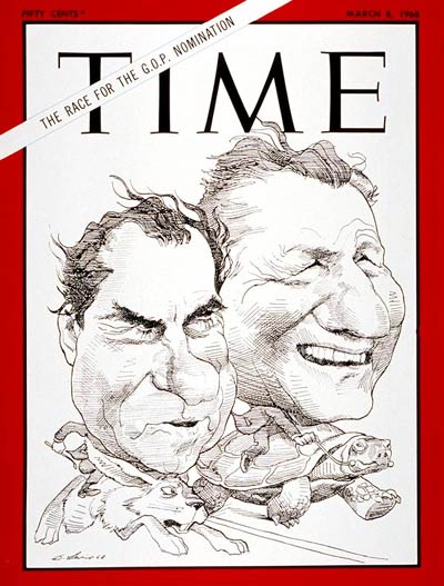 TIME Magazine Cover: Richard Nixon, Nelson Rockefeller -- Mar. 8, 1968