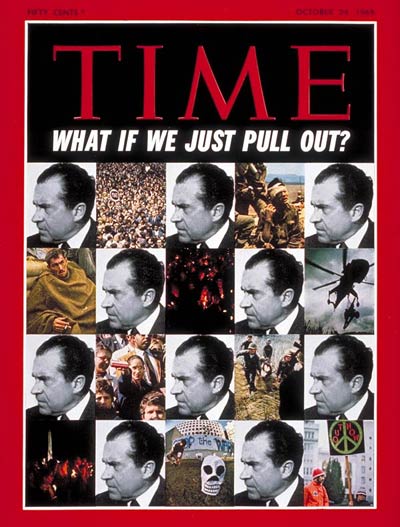 President Richard Nixon and scenes from both Vietnam & the U.S. during the Vietnam War.