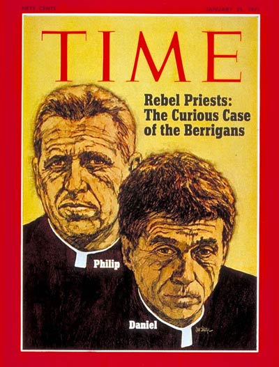 antiwar protestor priests Philip and Daniel Berrigan.