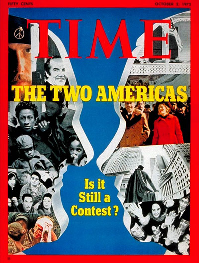 TIME Magazine Cover: Nixon and McGovern -- Oct. 2, 1972
